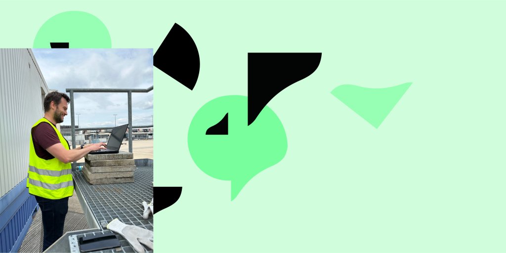  Bilde av Torbjørn som har med PC ut på et industriområde