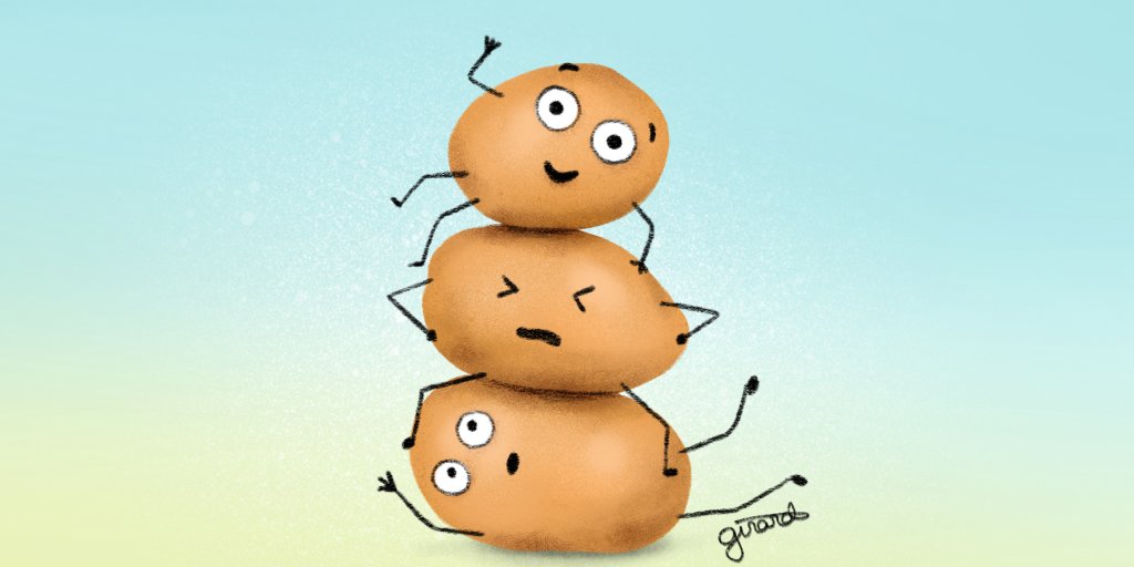 Illustration of a full-stack of potatoes