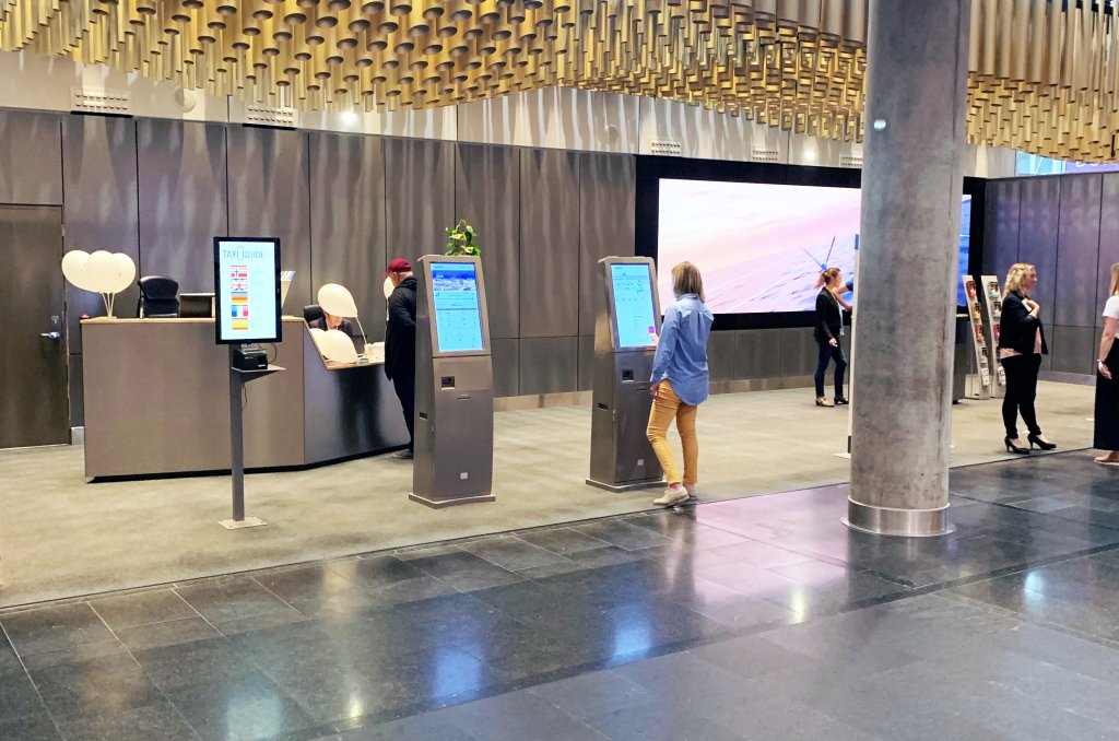 informasjons- og velkomstsenter på OSL. 