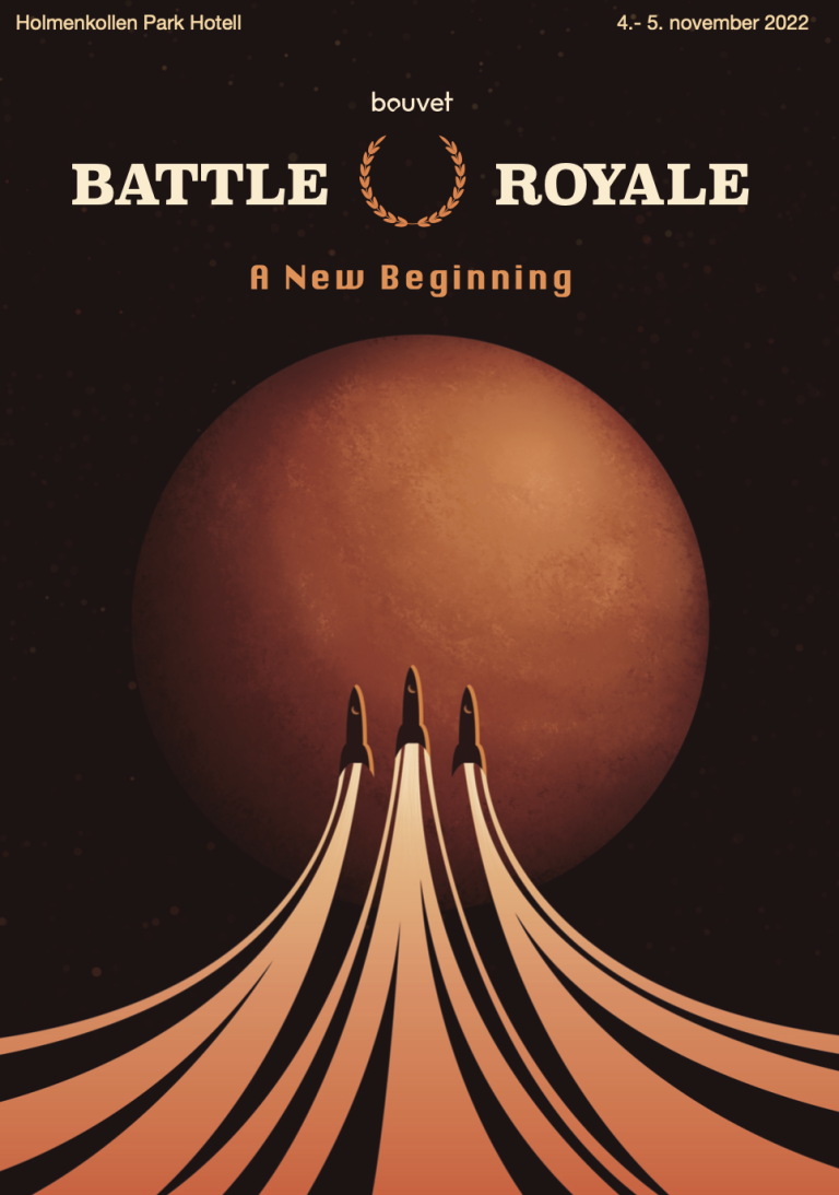 🎨 Plakat laget for Bouvet Battle Royale av Victoria Welle Fjellbirkeland, designer i Bouvet