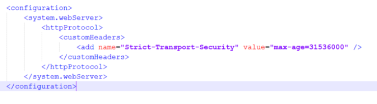 Add Strict-Transport-Security in web.config