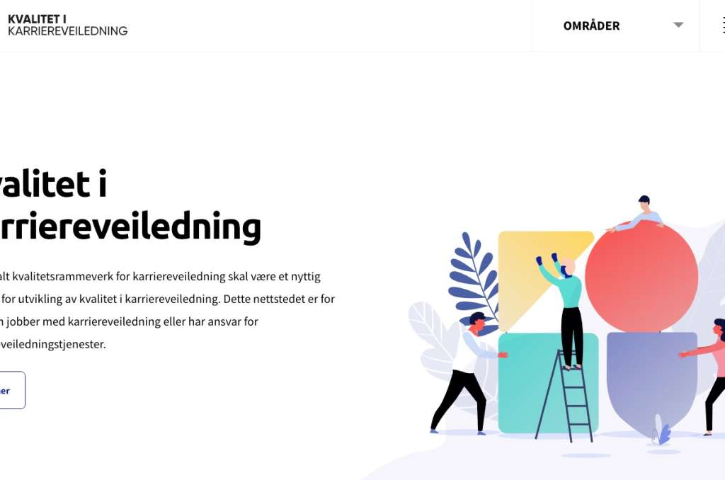 Skjermbilde av nettsiden "Kvalitet i karriereveiledning"