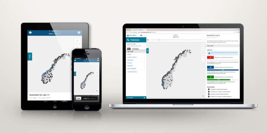 Fiskehelsa nettside for desktop og mobil