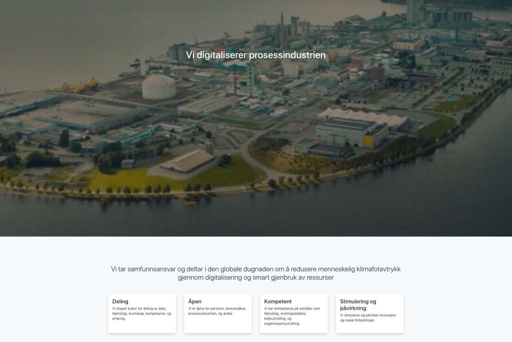 Skjermbilde av nettside for Herøya industripark
