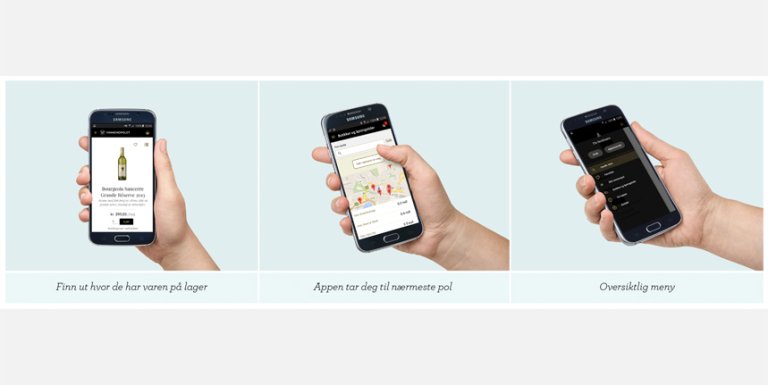Vinmonopolet app på mobil