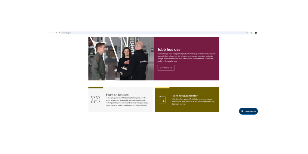 Ny nettside gir Forsvarsbygg økt synlighet, enklere drift og bedre kvalitet på innhold